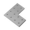 1 x Plate Connector - 90 Degree - Double Slot - 20 Series - Aluminium - Silver