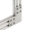 Plate Connector - 90 Degree - Double Slot - 20 Series - Steel - Grey - With Fixings Joining Aluminium Extrusion