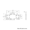 Technical Drawing Of Plate Connector - Cross - Double Slot - 20 Series - Steel - Grey