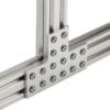Plate Connector - T - Double Slot - 20 Series - Aluminium - Silver - With Fixings Joining Aluminium Extrusion