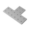 1 x Plate Connector - T - Double Slot - 20 Series - Aluminium - Silver