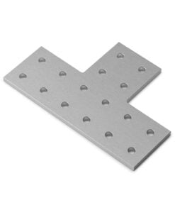1 x Plate Connector - T - Double Slot - 20 Series - Aluminium - Silver