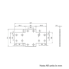 Technical Drawing Of Plate Connector - Cross - Double Slot - 30 Series - Steel - Grey