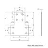 Technical Drawing Of Plate Connector - T - Double Slot - 30 Series - Steel - Grey