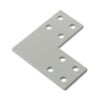 1 x Plate Connector - 90 Degree - Double Slot - 40 Series - Steel - Grey