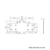 Technical Drawing Of Plate Connector - Cross - Double Slot - 40 Series - Steel - Grey