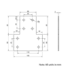 Technical Drawing Of Plate Connector - T - Double Slot - 45 Series - Steel - Grey