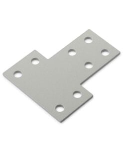 1 x Plate Connector - T - Double Slot - 45 Series - Steel - Grey