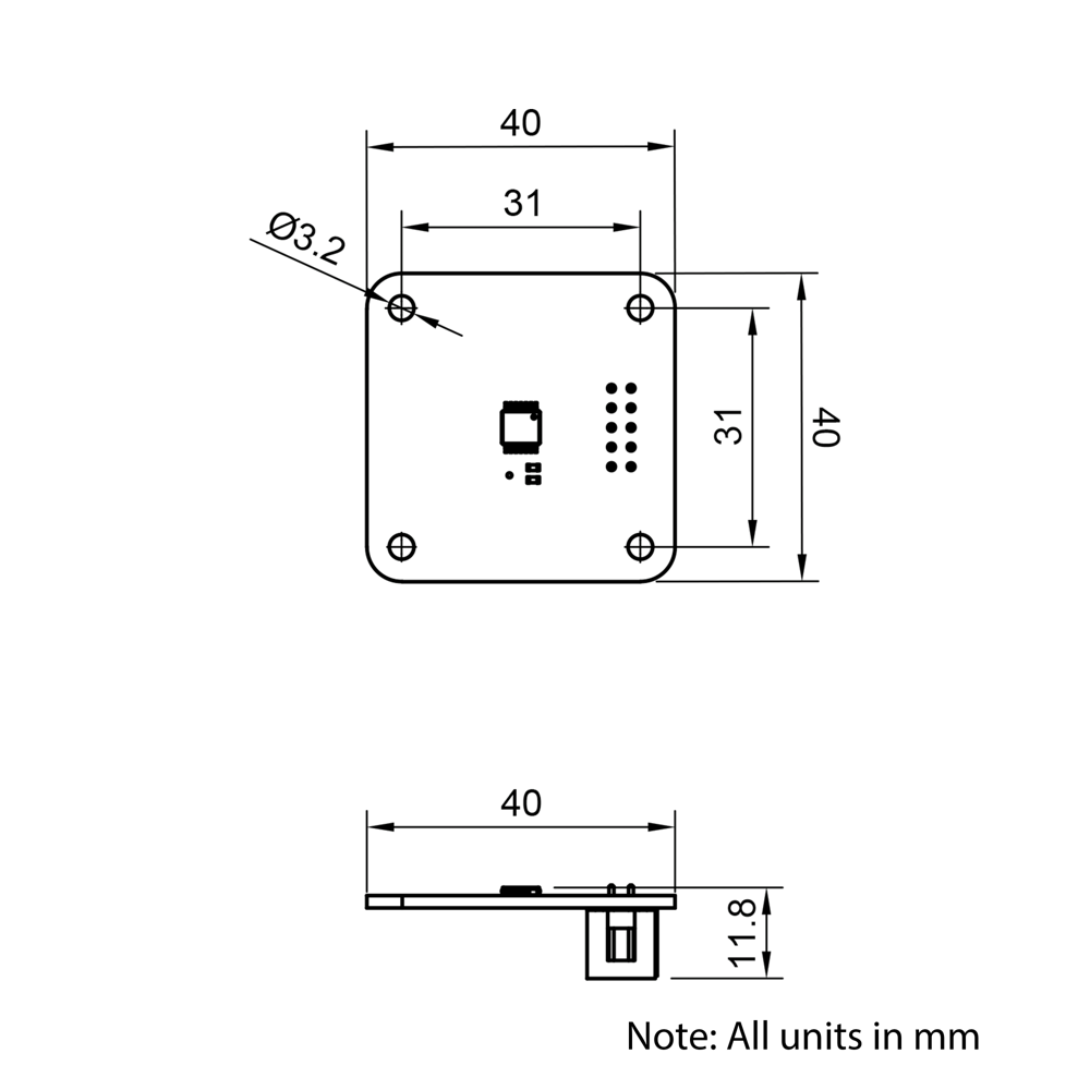 Technical Drawing Of Duet 3 Magnetic Encoder