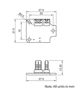 Technical Drawing Of Duet Filament Monitor - Unassembled