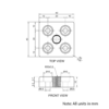 Technical Drawing Of Foot Plate - 20 Series - 40x40 - M10