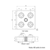 Technical Drawing Of Foot Plate - 30 Series - 60x60 - M10