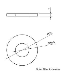 Technical Drawing Of Panel/Slot Washer - M10