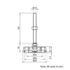 Technical Drawing Of Articulating Anti-slip Levelling Foot - Nylon 80mm - M10 - 100mm