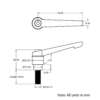 Technical Drawing Of Adjustable Handle - M10 - 20mm