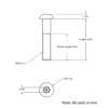 Technical Drawing Of Button Head Bolt - M10 - 25mm