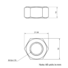 Technical Drawing of Hexagon Full Nut - M12