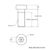 Technical Drawing of Low Cap Head Bolt - M12 - 30mm