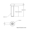 Technical Drawing Of Button Head Bolt - M12 - 50mm