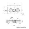 Technical Drawing Of Foot Plate - 40 Series - 40x80 - M16