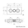 Technical Drawing Of Foot Plate - 45 Series - 45x90 - M16