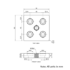 Technical Drawing Of Foot Plate - 45 Series - 90x90 - M16