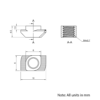 Technical Drawing Of Drop In Nut - T/V-Slot - 20 Series - M4