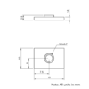 Technical Drawing Of Flat Nut - T/V-Slot - 20 Series - M4