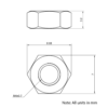 Technical Drawing of Hexagon Full Nut - M4