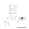 Technical Drawing Of Roll In Nut - T-Slot - 30 Series - M5