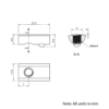 Technical Drawing Of Spring Ball Loaded Nut - T-Slot - 30 Series - M5