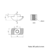 Technical Drawing Of Drop In Nut - T-Slot - 40 & 45 Series - M5