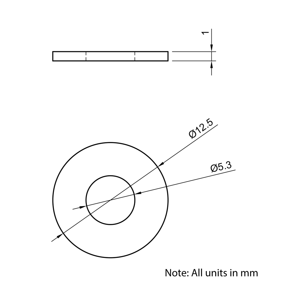 Technical Drawing Of Panel/Slot Washer - M5