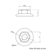 Technical Drawing of Serrated Flanged Hex Nut - M5