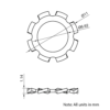 Technical Drawing Of External Toothed Lock Washer - M6