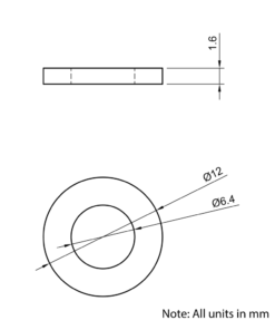 Technical Drawing Of Washer - M6
