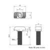 Technical Drawing of Drop In Bolt - T-Slot - 30 Series - M6 - 20mm