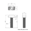 Technical Drawing of Drop In Bolt - T-Slot - 30 Series - M6 - 25mm