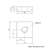 Technical Drawing Of Flat Nut - T-Slot - 45 Series - M8