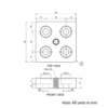 Technical Drawing Of Foot Plate - 30 Series - 60x60 - M8