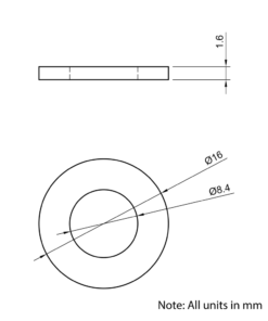Technical Drawing Of Washer - M8