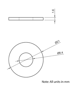 Technical Drawing Of Panel/Slot Washer - M8