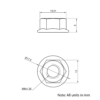Technical Drawing of Serrated Flanged Hex Nut - M8