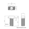 Technical Drawing of Drop In Bolt - T-Slot - 30 Series - M8 - 20mm