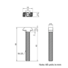 Technical Drawing of Drop In Bolt - T-Slot - 40 & 45 Series - M8 - 60mm