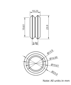 Technical Drawing Of MotionRail Wheel