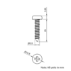 Technical Drawing Of Pan Head Self Tapping Screw - No.12 (5.5mm) - 25mm