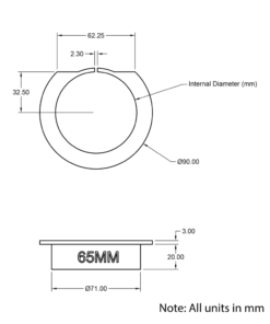 Technical Drawing Of Printed Part - Router Mount Adaptor - Printed To Size
