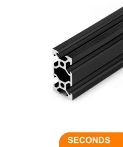 1 x Seconds - Aluminium Extrusion Profile - T/V-Slot - 20 Series - 20x40mm - 1000mm - Black