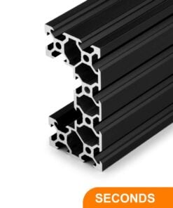 1 x Seconds - Aluminium Extrusion Profile - T/V-Slot - 20 Series - 40x80mm (C-Beam) - 1000mm - Black